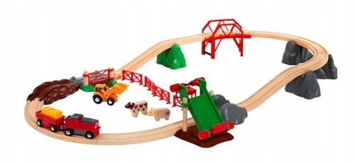 BRIO World Farm Animal Train Set for Kids Age 3 Years Up - Compatible with