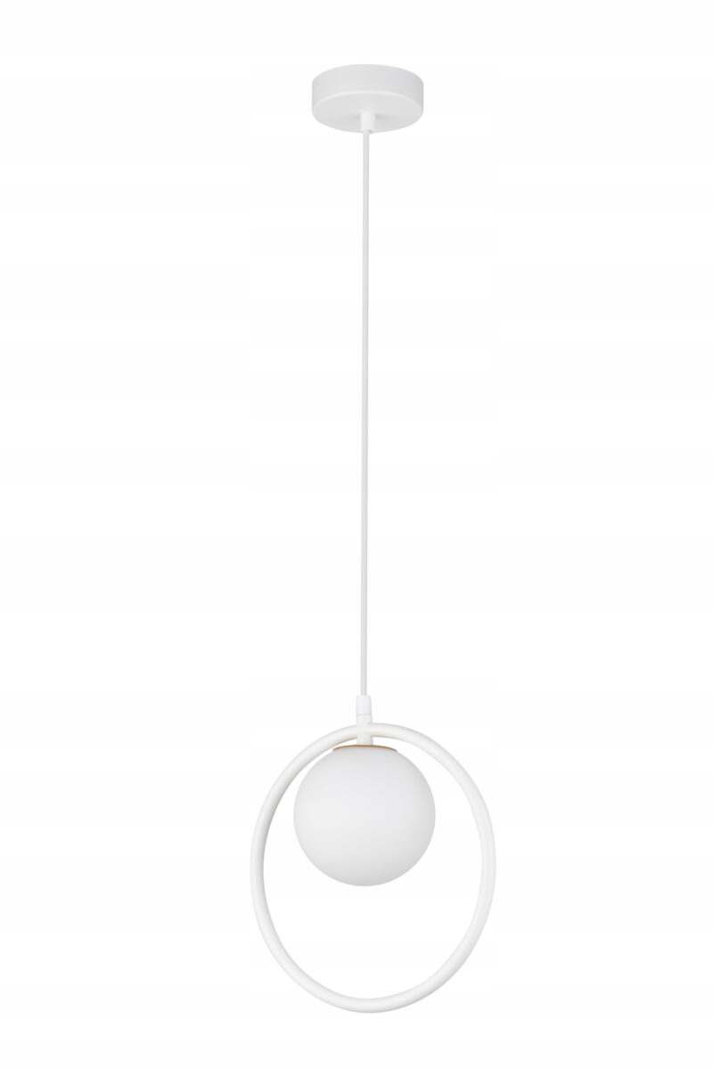 Závěsná bílá dekorativní lampa, moderní skleněná koule do ložnice Sigma