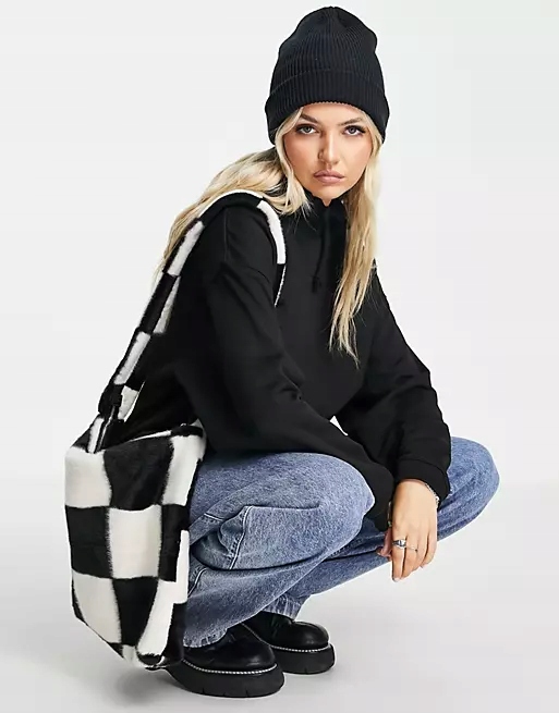 

Topshop_bluza Kangurek Z Kapturem Black Luźna