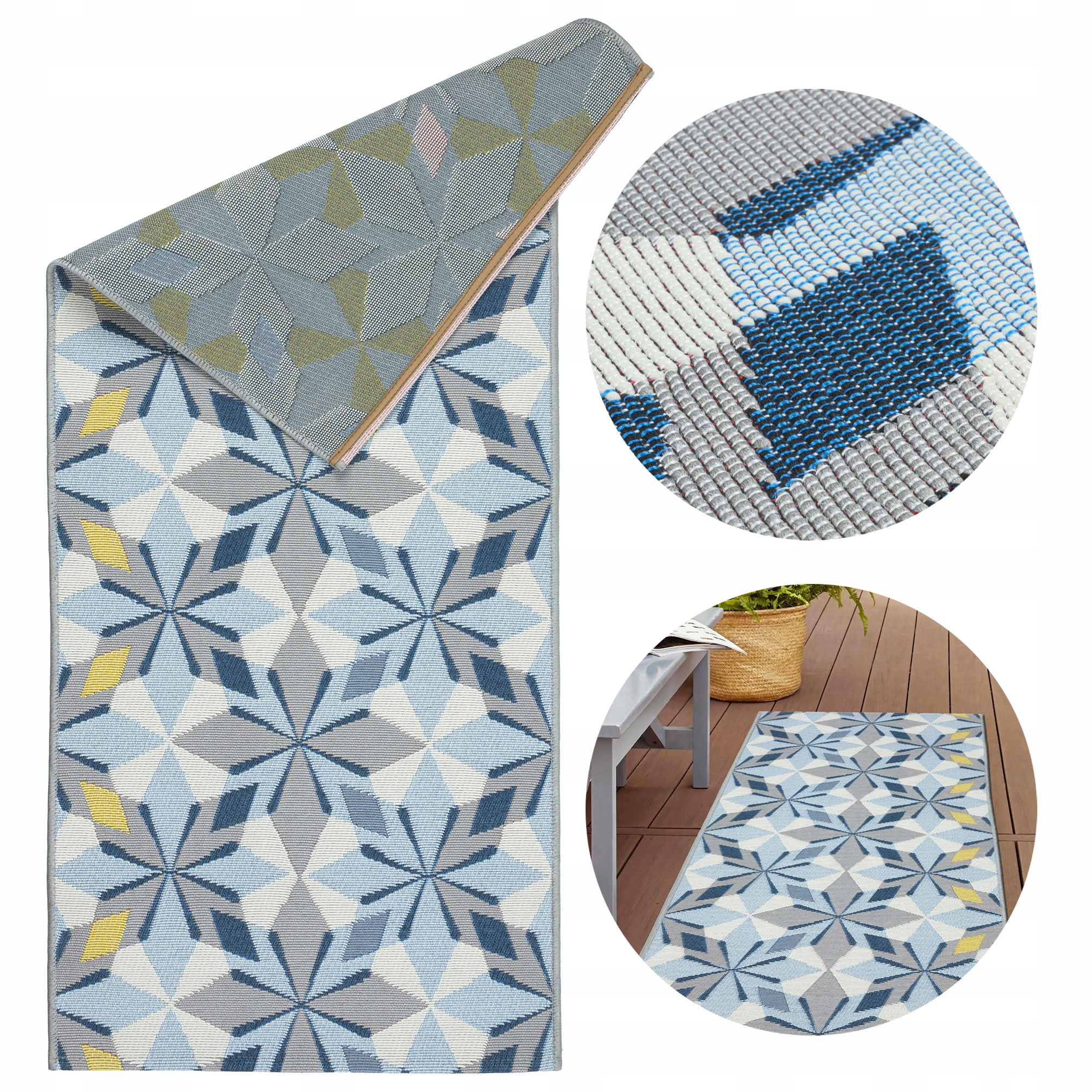 Běhoun Do Kuchyně Koberec Tkaný Naplocho 60x100CM Podložka Na Balkon Terasa