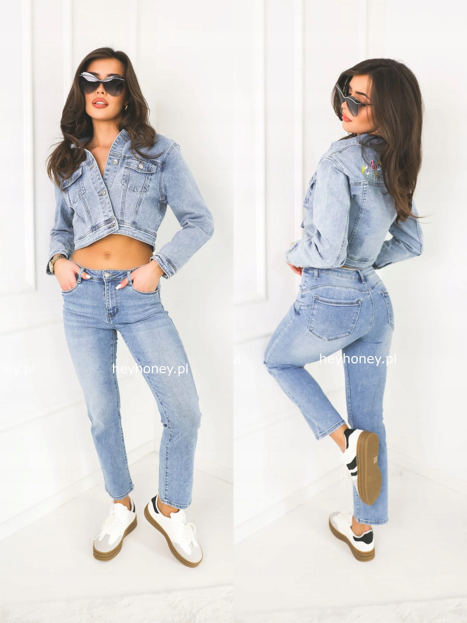 Džínové kalhoty Mom Fit Modré Nalia M