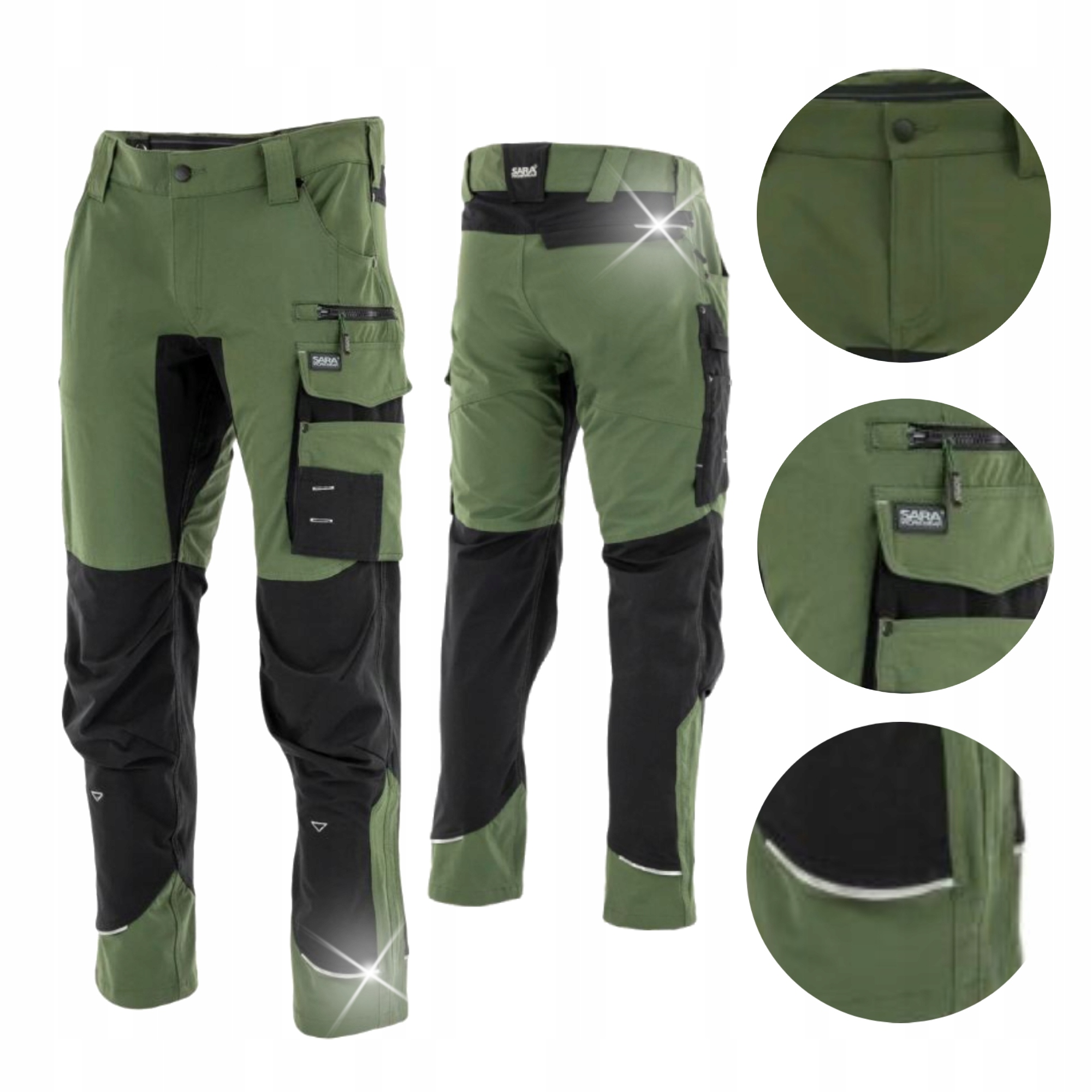 Spodnie robocze elastyczne Motionflex Spandex nylon męskie 54 L