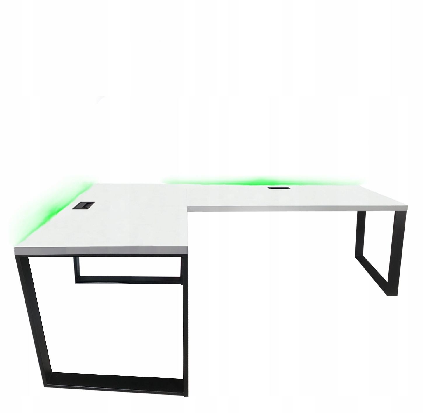 BIURKO GAMINGOWE NAROŻNE LOFTOWE METALOWE 240x160 PRZEPUST PRODUCENT Marka DAMING