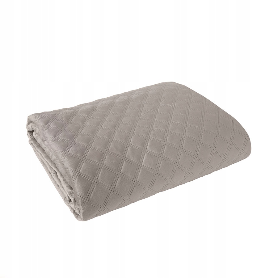 Dekorativní přehoz Velvi 220x240 prošívaný s geometrickým vzorem šedobéžový