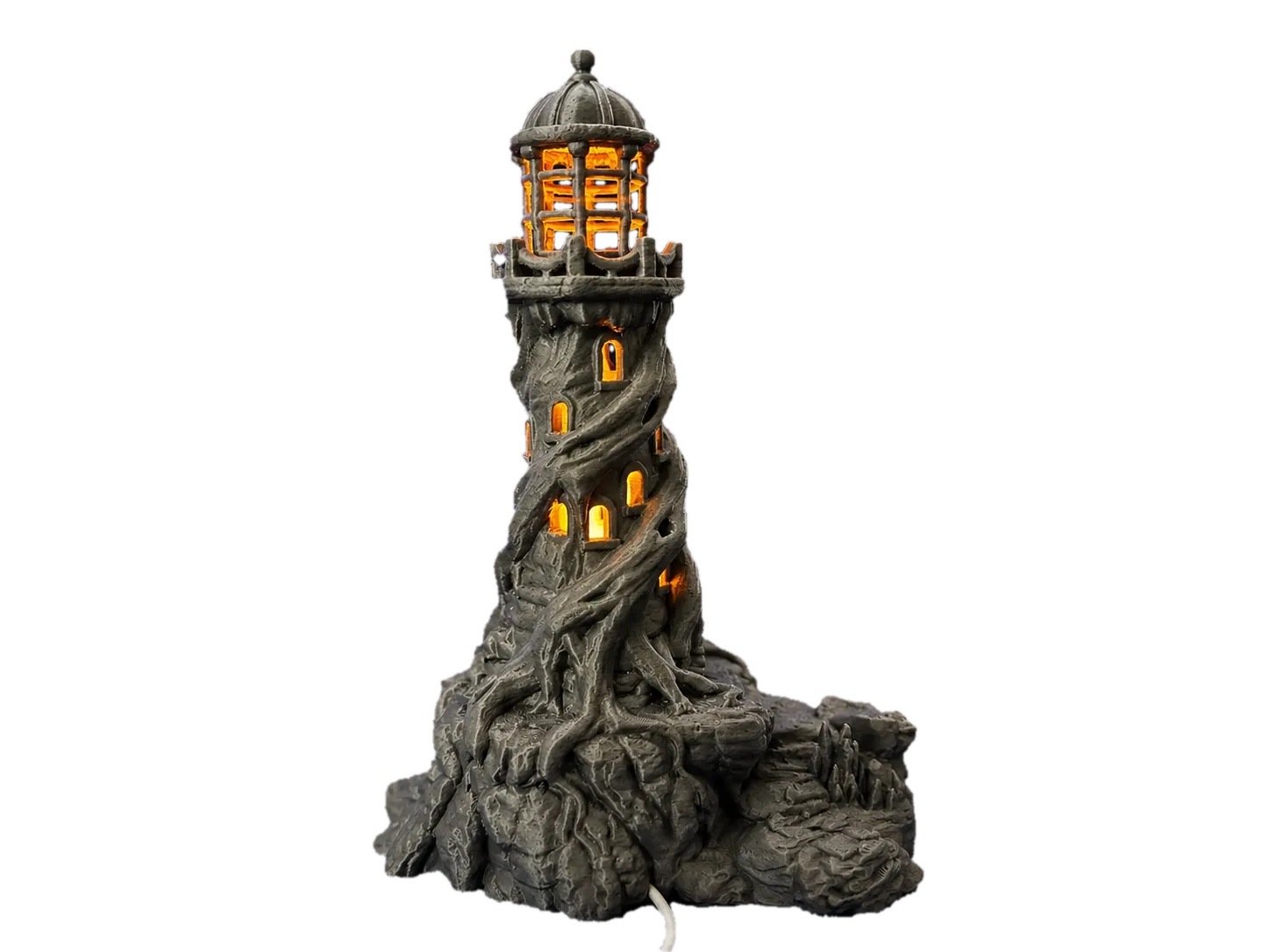 Noční lampa Maják skála kořeny dekorativní lampa výtisk