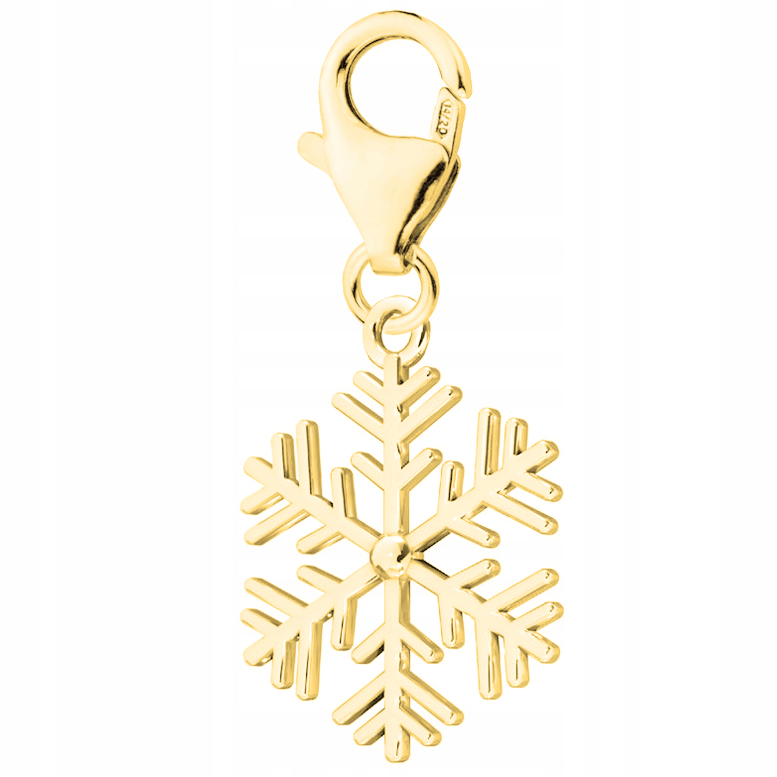 Zlatý přívěsek Karabinka s vločkou Sněhová vločka Sníh Stříbro 925
