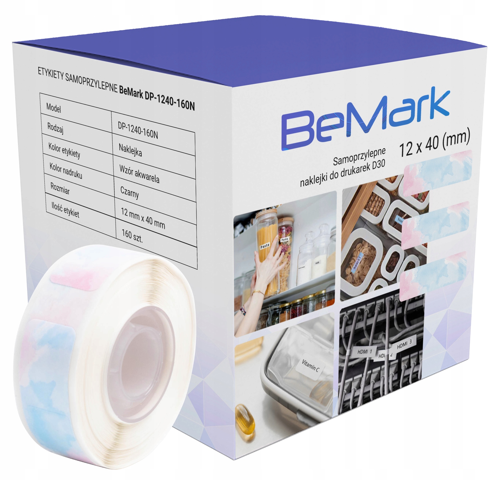 

BeMark naklejki termiczne kolor D30 12x40 160szt