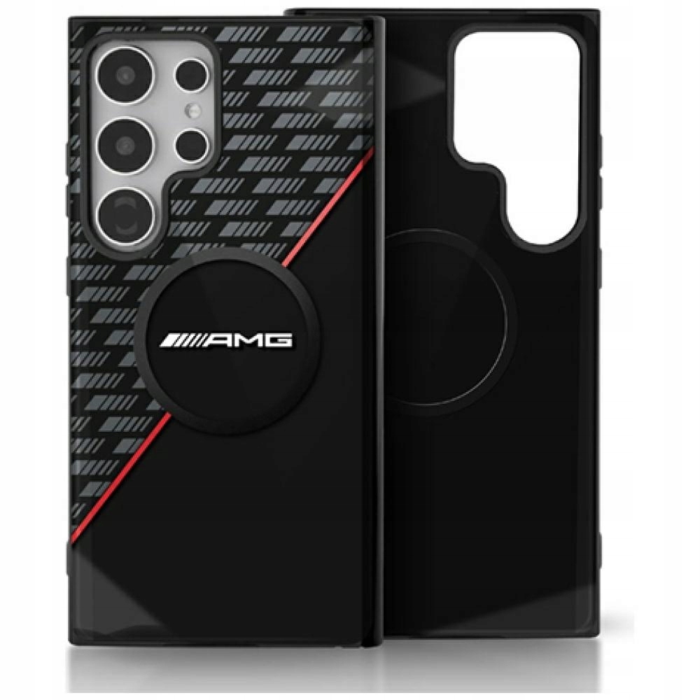 Pouzdro Amg Double Layer Rhombs MagSafe pro Samsung Galaxy S25 Ultra, černé