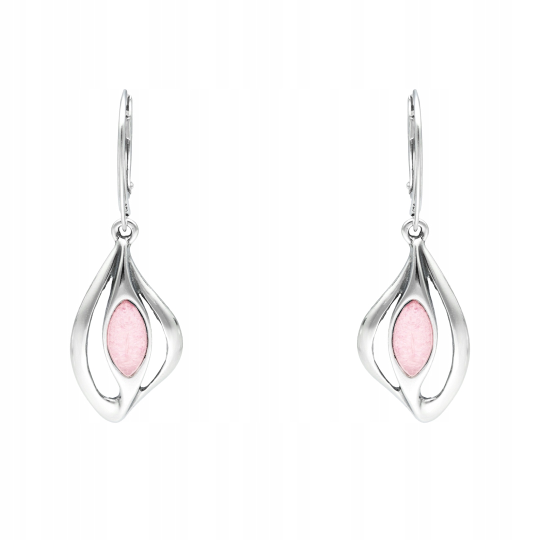 Stříbrné náušnice Růžové třpytky Stříbro 925