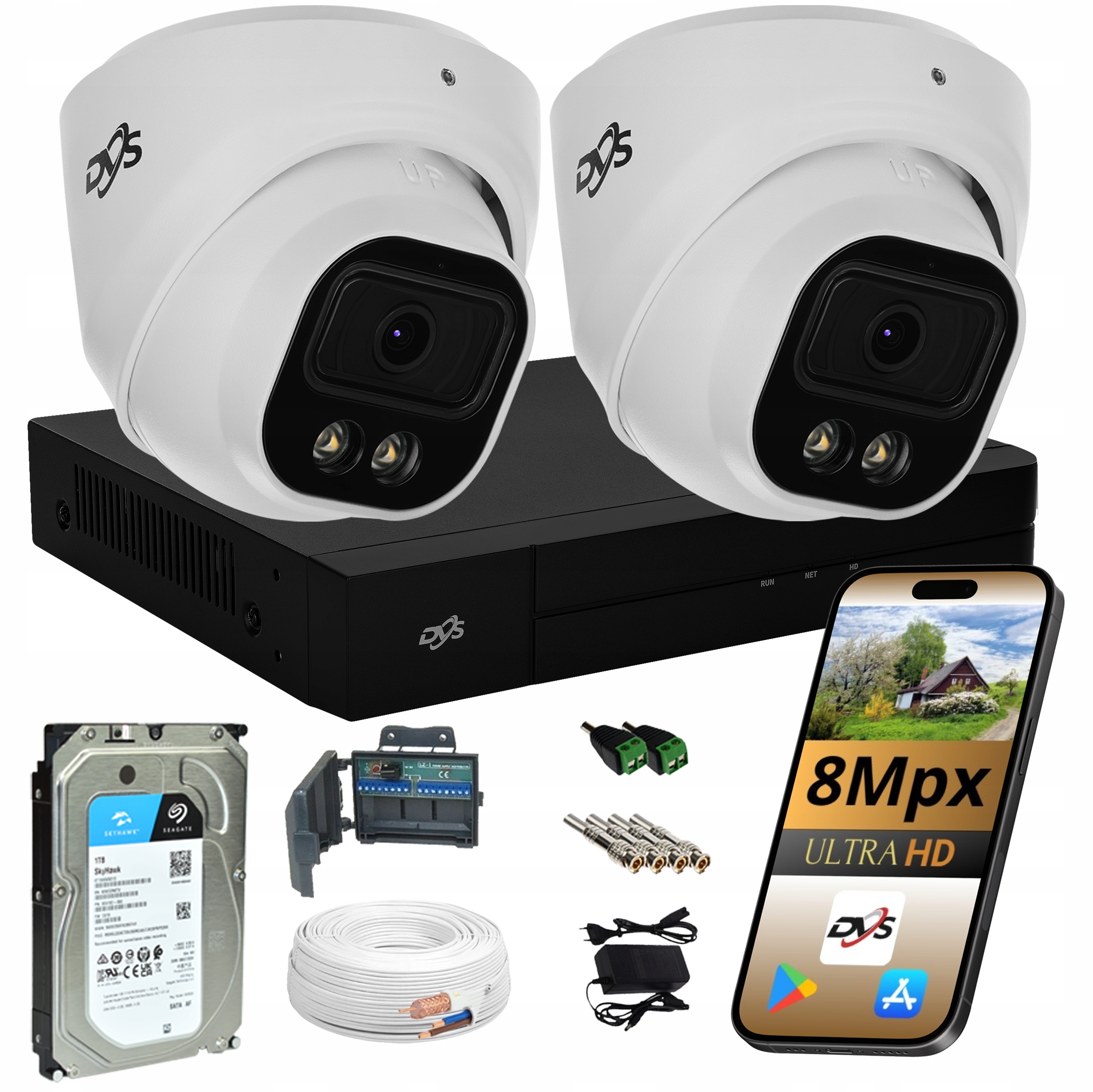 Sada Kamer Pro Monitorování 2 Venkovní Analogové Kamery Dual Light 8Mpx