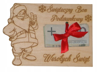 

Świąteczny Bon Podarunkowy mikołaj Wesołych Świąt