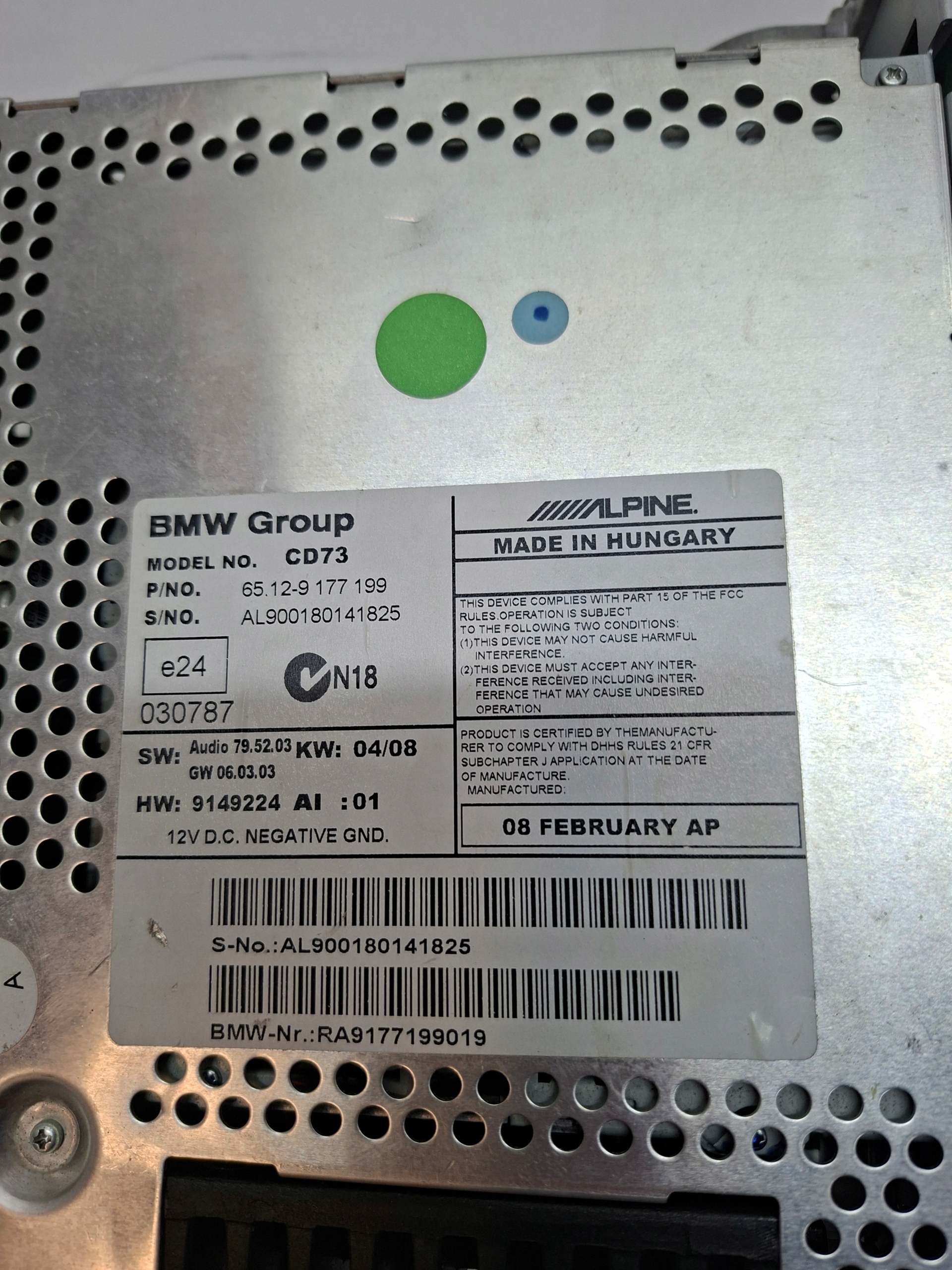 RADIO FABRYCZNE BMW E90 65129177199