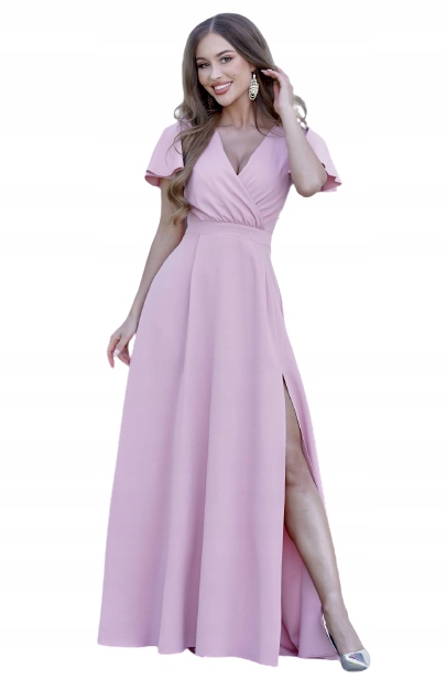 Lora Maxi Pudrová Rozkládací Šaty svatební hostina 50