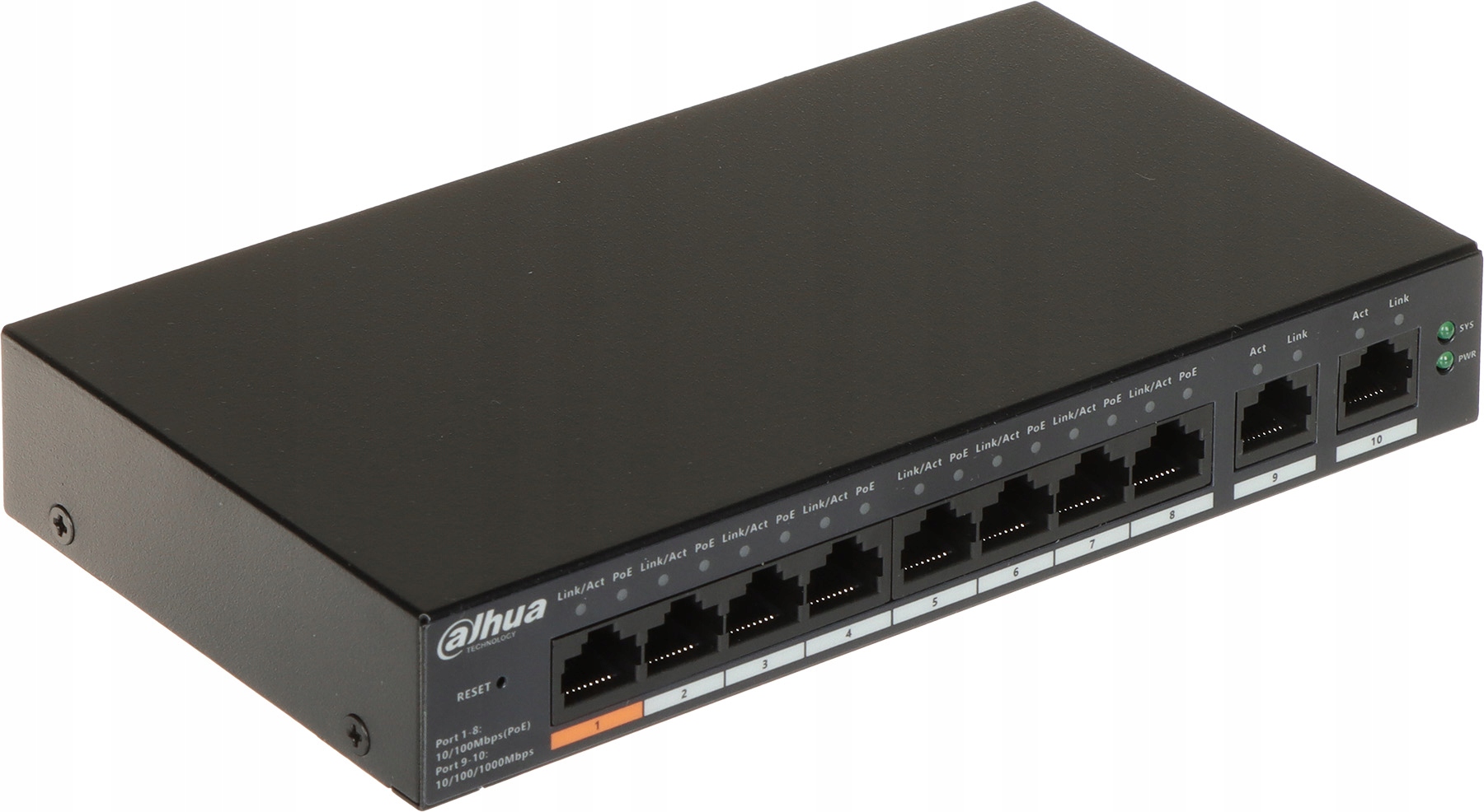 Switch Poe CS4010-8ET-60 8-PORTOVÝ Dahua 60W Hi-PoE