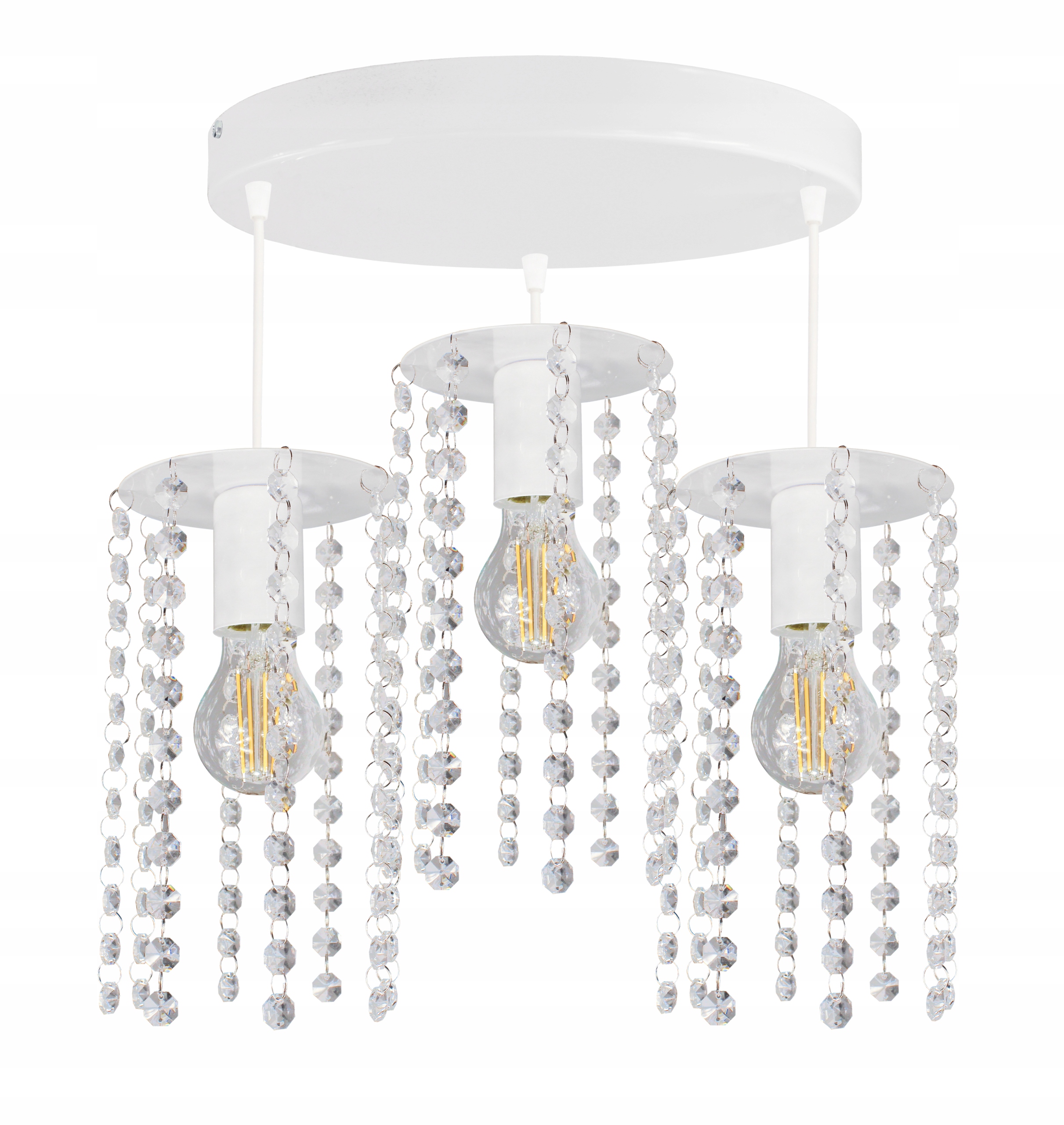 Lustr Stropní Svítidlo Crystal 3 Bílá Glamour