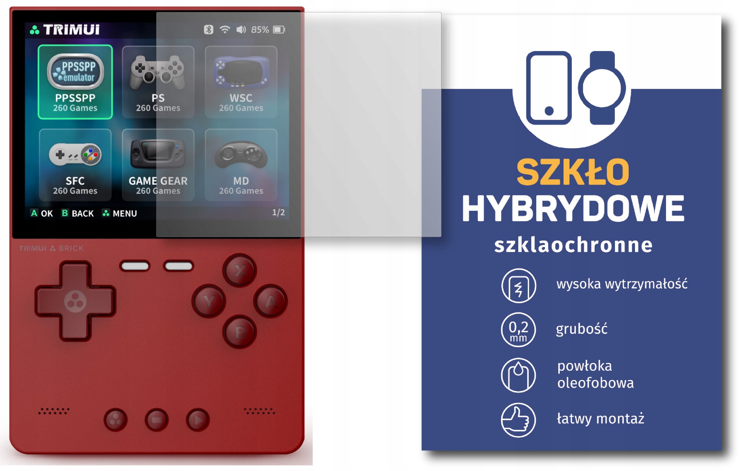 Hybrydowe szkło ochronne do Trimui Brick
