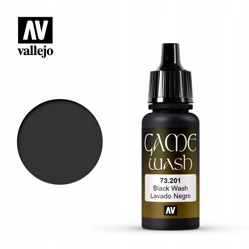 VALLEJO GAME COLOR WASH 73201 BLACK WASH 17ml