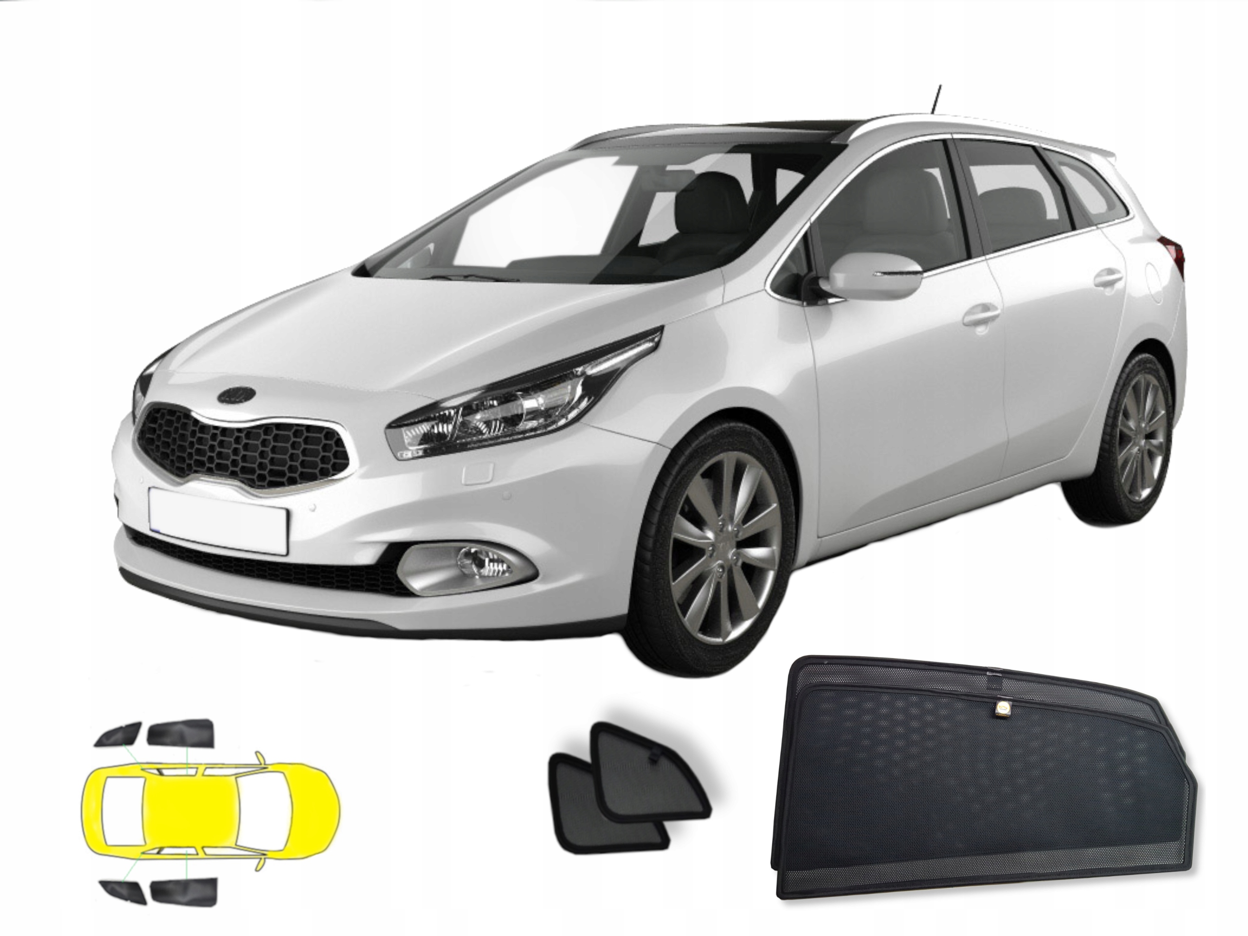 Dedikované kryty slunečních clon: Kia Ceed II 2 kombi s magnety