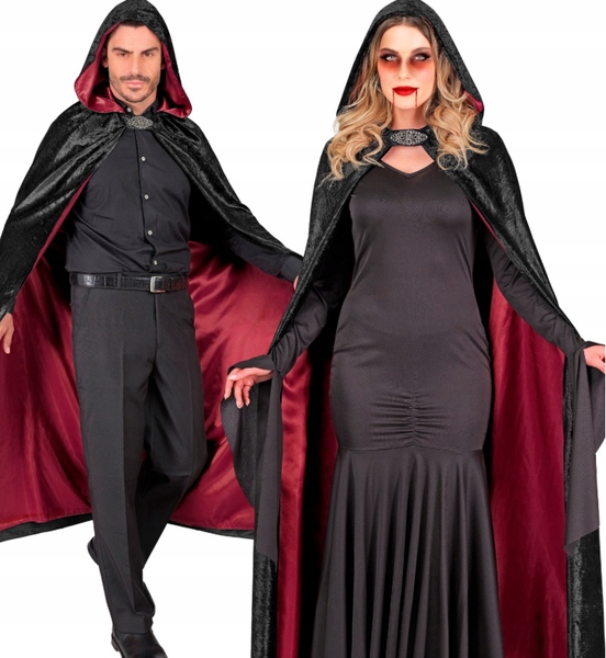 Kostým Plášť Černo-červená 140 CM Příslušenství Pro Dospělé Halloween