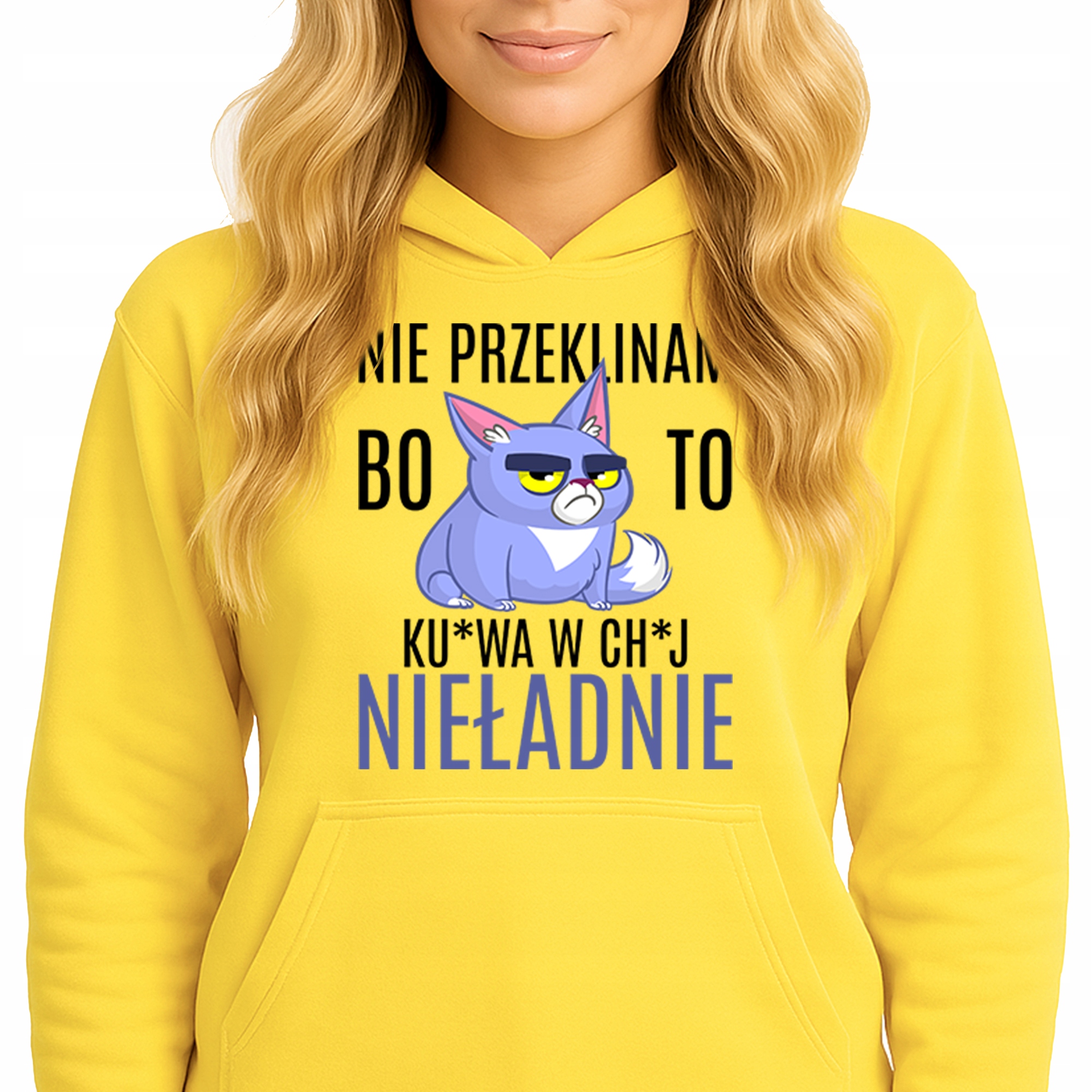 Mikina S Kapucí Žlutá Bavlněná Mikina Módní Youth Neproklínám Vel M