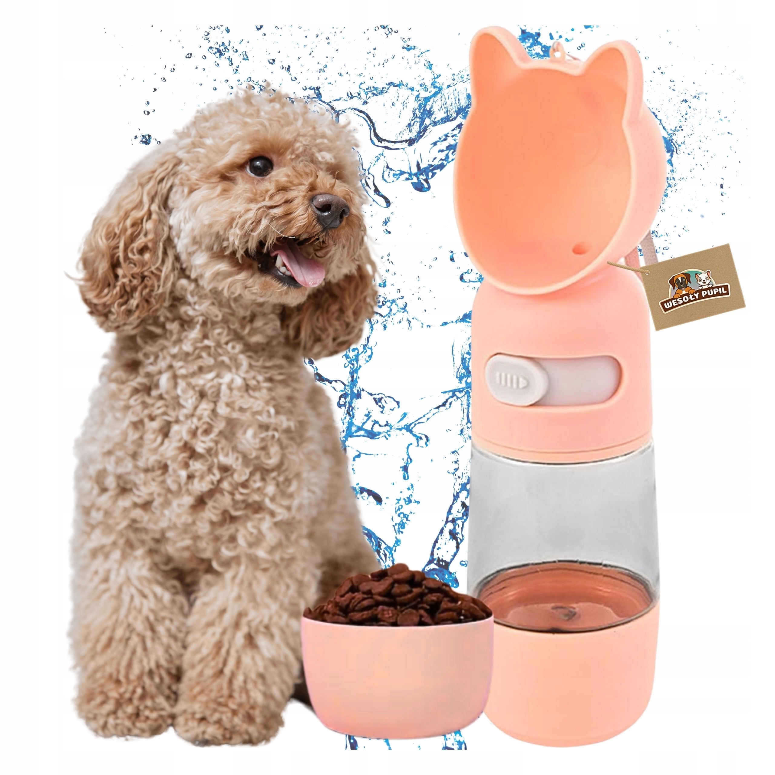 Levně Napáječka z plastu Wesoły Pupil oranžová 400 ml