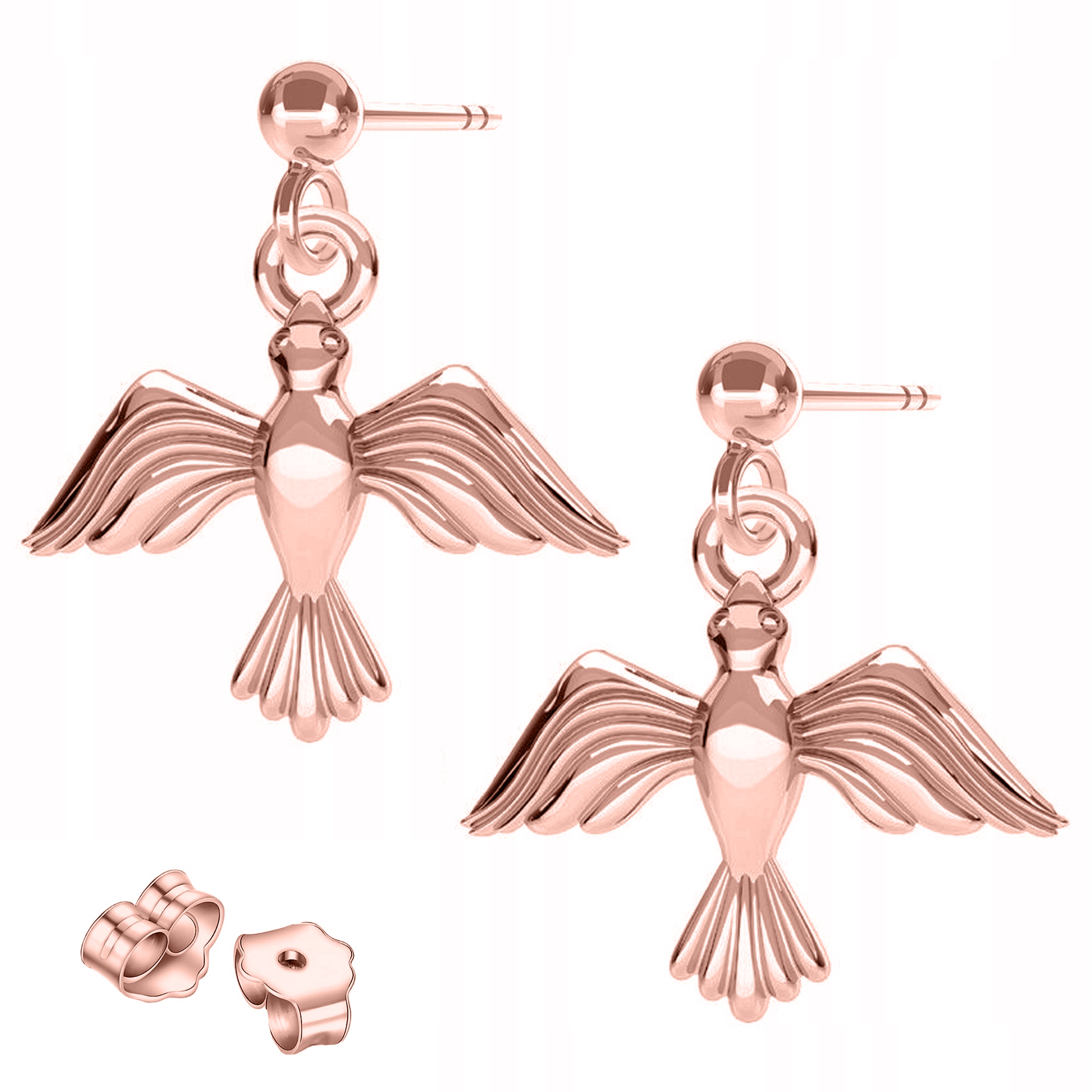 Náušnice Pozlacené s ptáky Ptáčci Ptáci Vlaštovky Stříbro 925