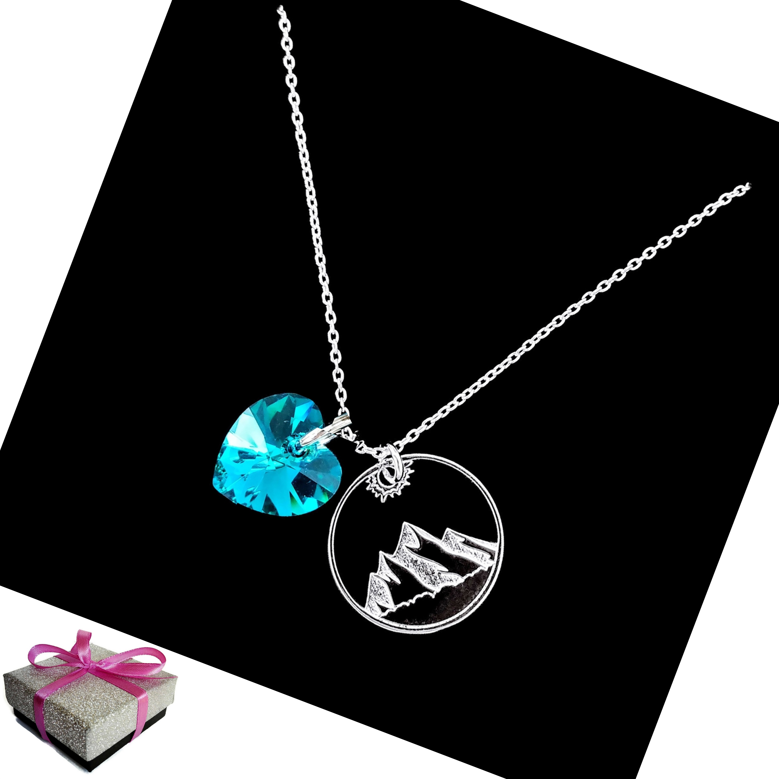 

Naszyjnik Góry z Górami Serce Swarovski Srebro 925