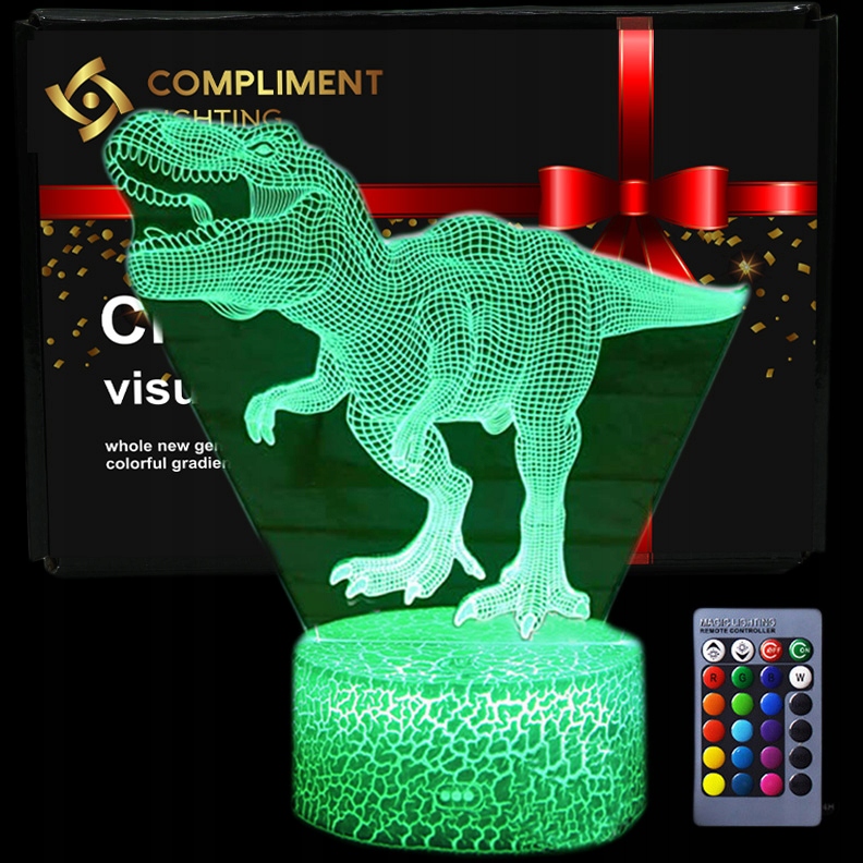 Lampka 3D nocna led usb na prezent Dinozaur T-Rex EAN (GTIN) 5906288050124
