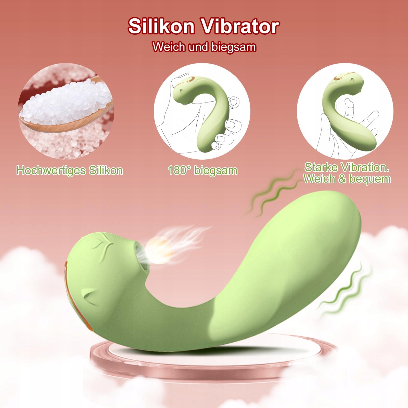 INTIMAX Wibrator: 9 Trybów Ssania i Wibracji Stymulator Klitorisu — miniatura 5
