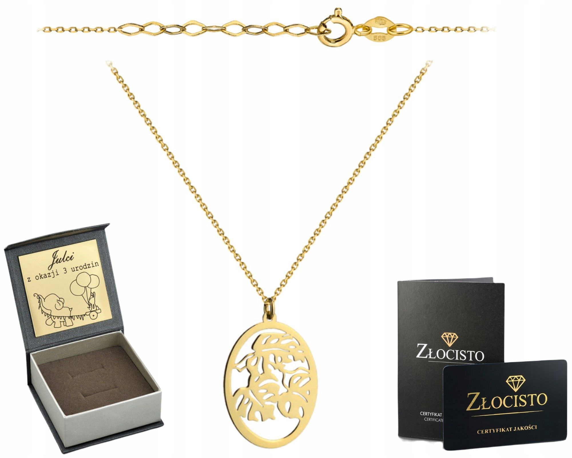 Zlatý Náhrdelník Celebrity Listy V Oválu Gravírování