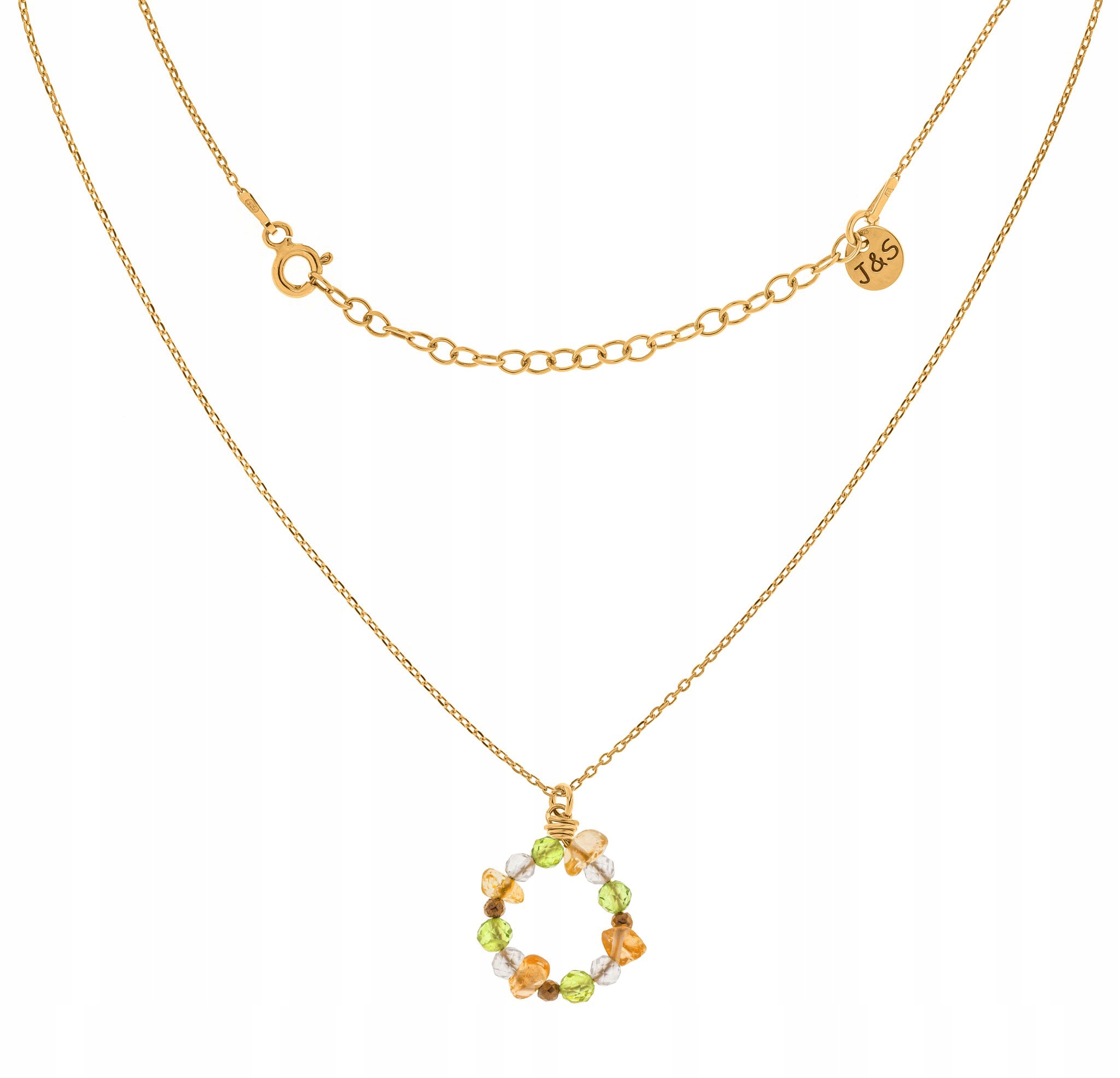 Náhrdelník Bohatství Úspěch Citron Olivín Stříbro