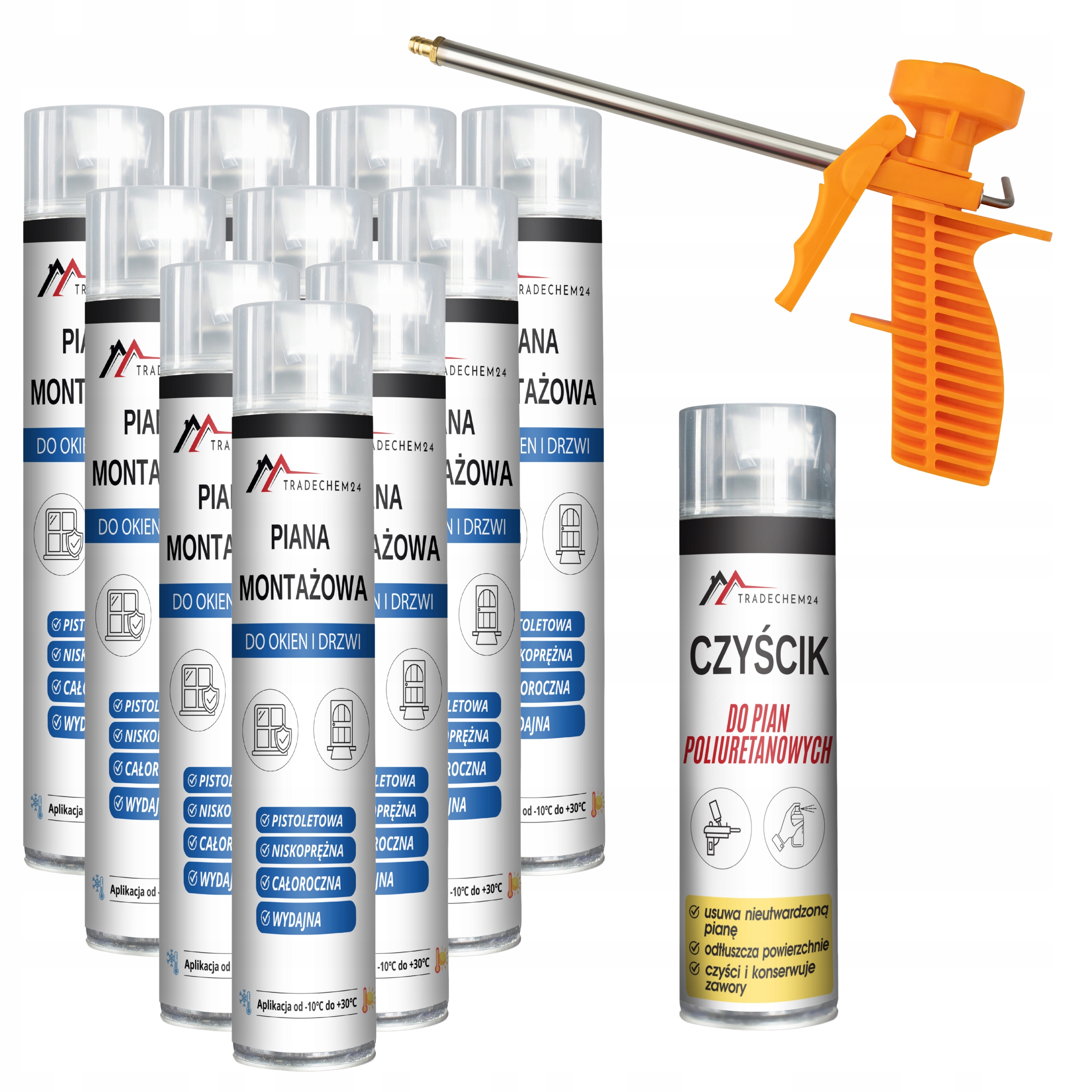 Nízkotlaká Polyuretanová Pěna Pro Montáž Čistič Pistole