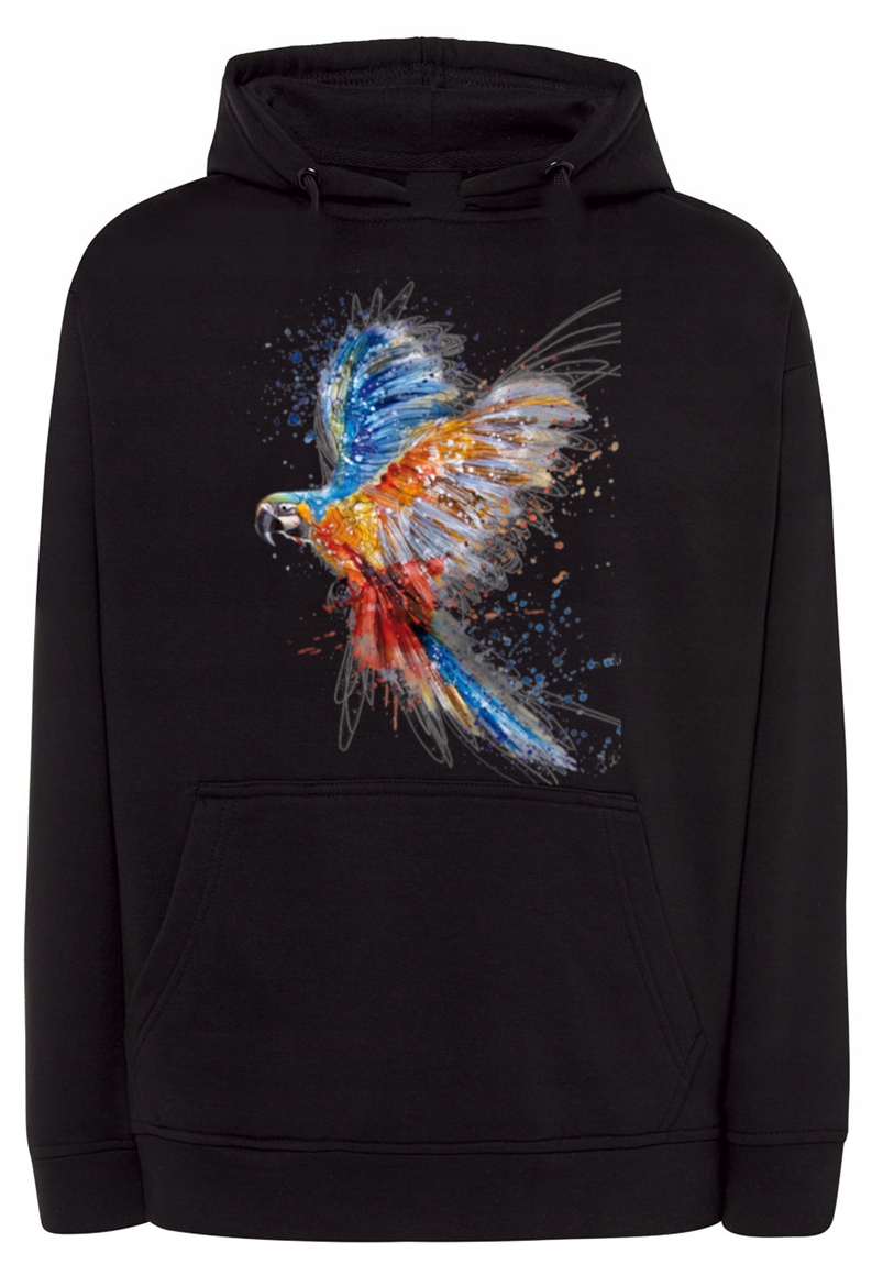 Pánská mikina s barevným potiskem pták Papoušek vel. S