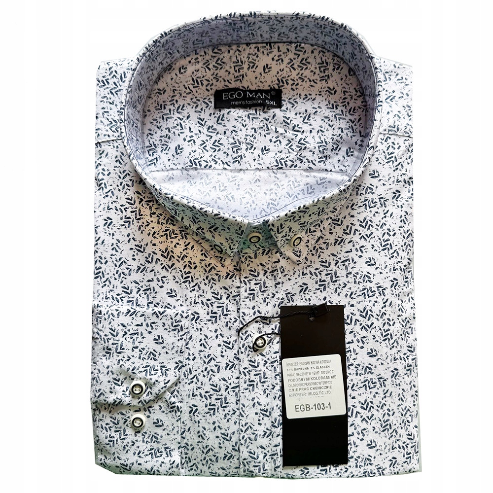 Ego Man košile pánská EGB-103-1 nadměrná velikost 6XL bílá