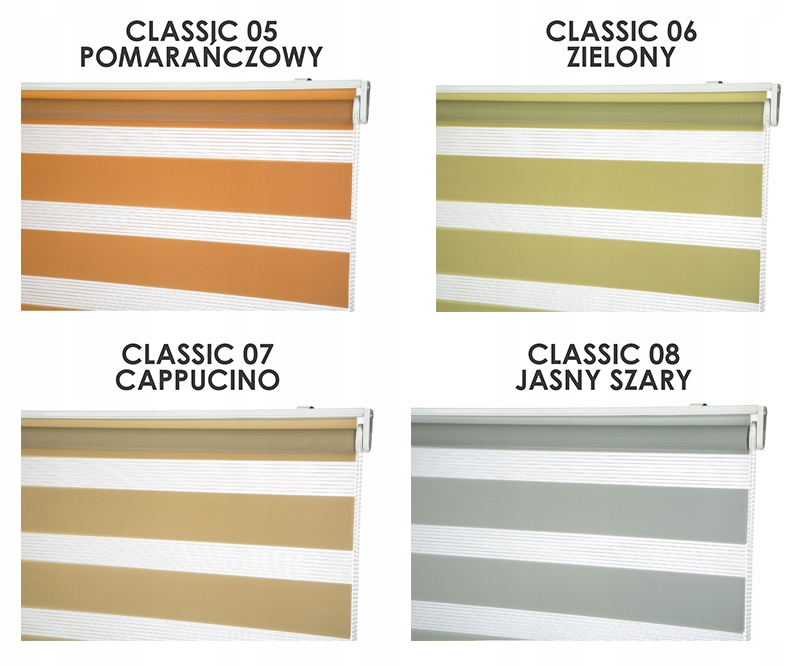 ROLETA DZIEŃ NOC WOLNOWISZĄCA ROLETY 190x170 KOLOR Szerokość produktu 190 cm