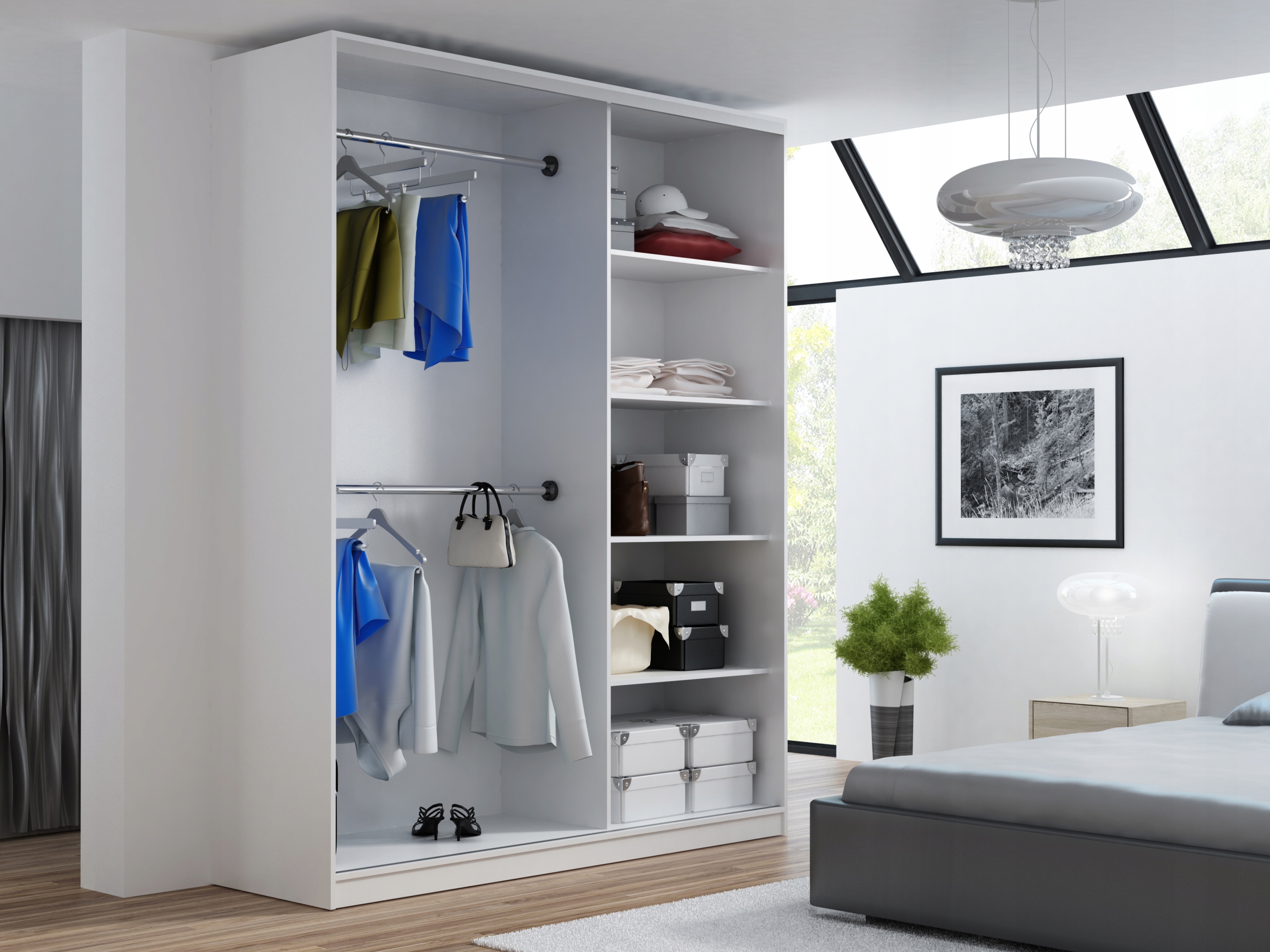 SZAFA IDA 100 x 248 LINIA ROYAL - SONOMA + LUSTRO Marka Caspian