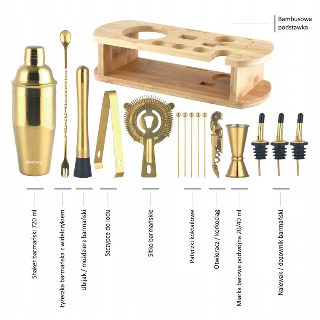 ZESTAW BARMAŃSKI 16 ELEMENTÓW KLAUSBERG KB-7583 Kod producenta KB 7583