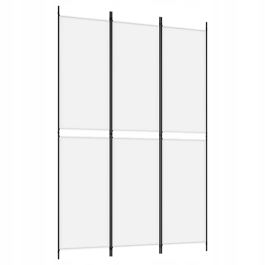 Parawan 3-panelowy, biały, 150x220 cm, tkanina