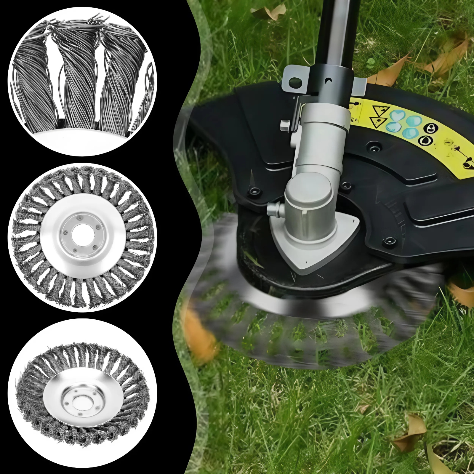 SZCZOTKA DRUCIANA DO KOSY SPALINOWEJ GŁOWICA 200mm TARCZA SKRĘCONA PLECIONA Typ szczotka do kosy