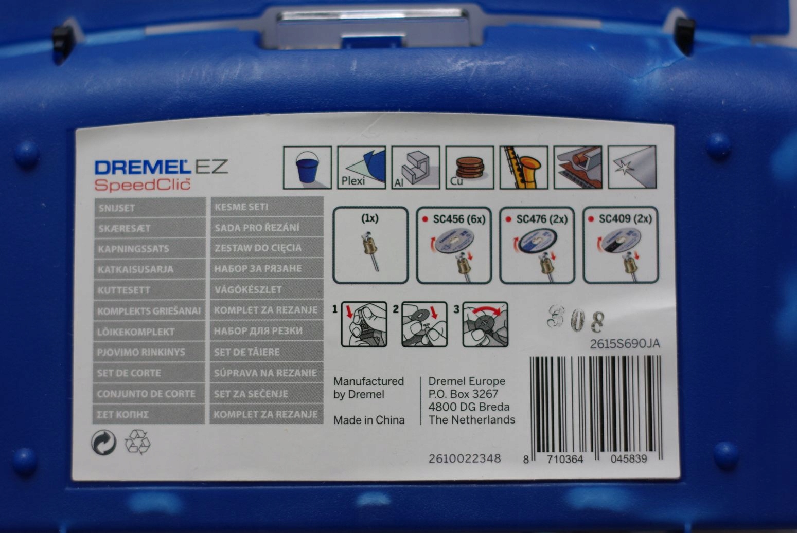 Dremel SC690 ZESTAW 10 TARCZ SpeedClic SC402 Liczba elementów w zestawie 11 szt.