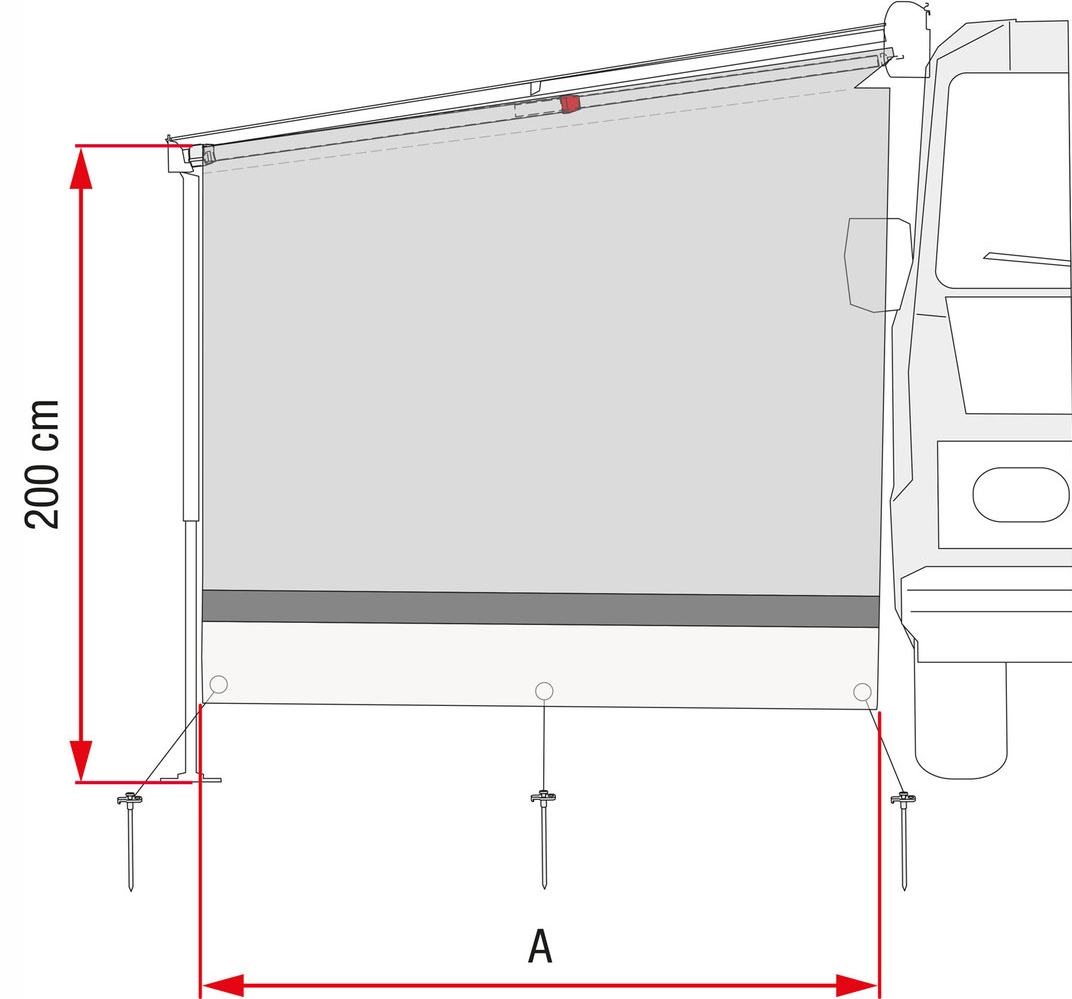 SCIANA BOCZNA MARKIZA FIAMMA F45 SUN VIEW SIDE Part number 08185 01