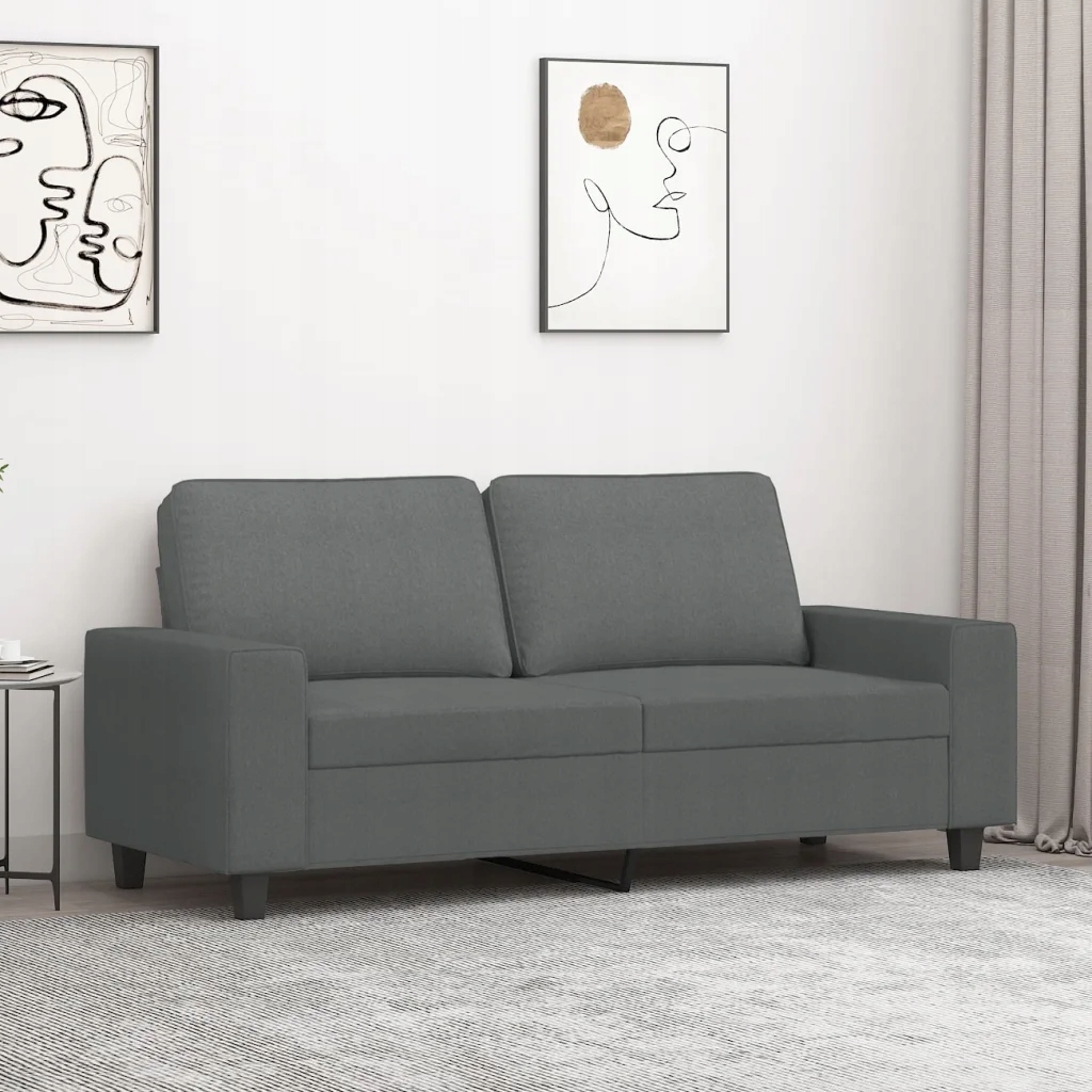 2místná pohovka tmavě šedá 140 cm textil Šedá 359392
