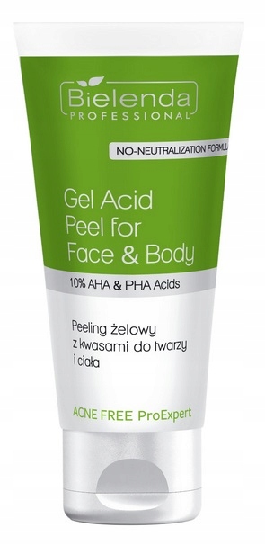 Bielenda Acne Free Gelový Peeling Na Obličej A Tělo 150 ML S Kyselinami