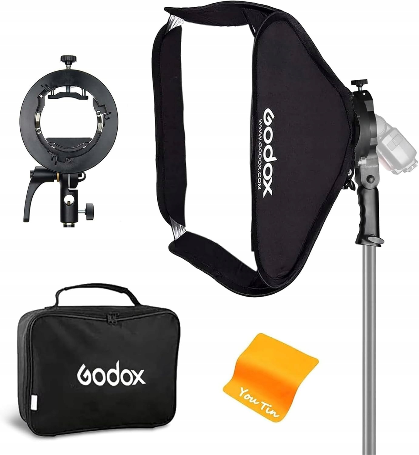 Držák Godox S2 pro reportážní lampu, sada Softbox 60 x 60 cm