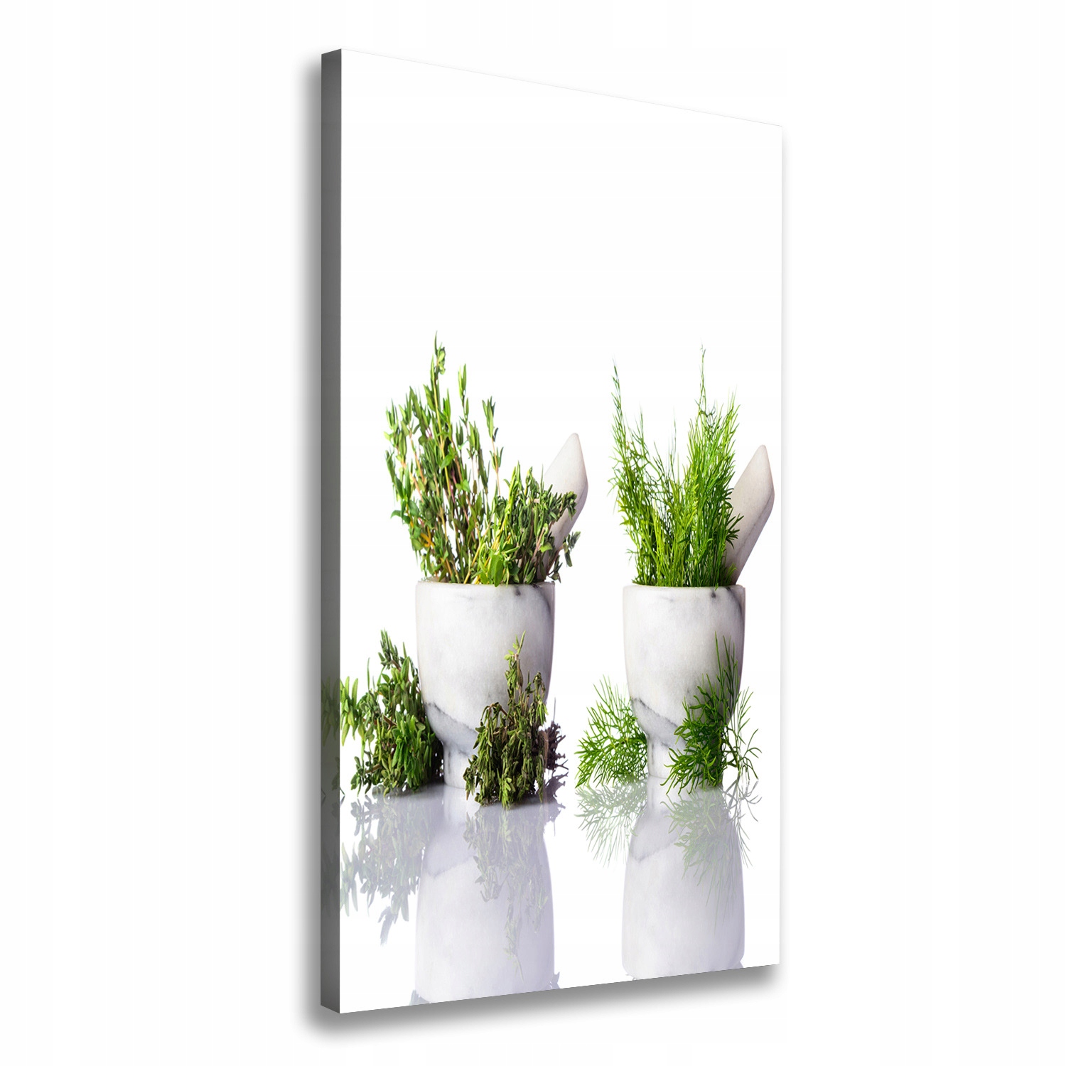 

Foto obraz na płótnie Moździerze i zioła 60x120 cm