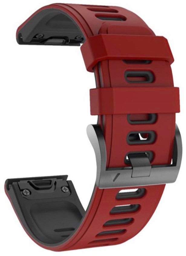 Bordowo-czarny Pasek Garmin Fenix 5X Plus (Tech-Band)
