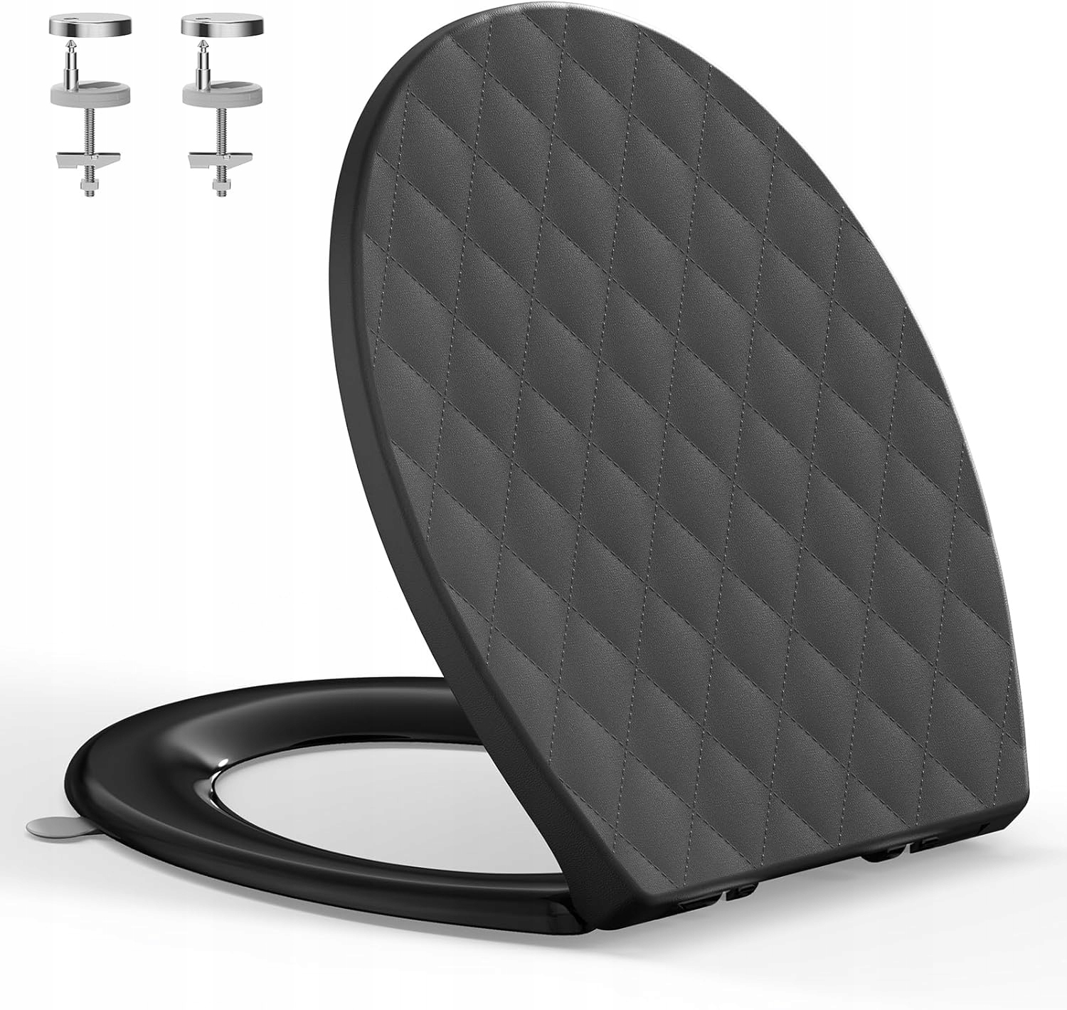 Wc Prkénko S Pomalým Zavíráním Oválné Černé Quick Release Softclose