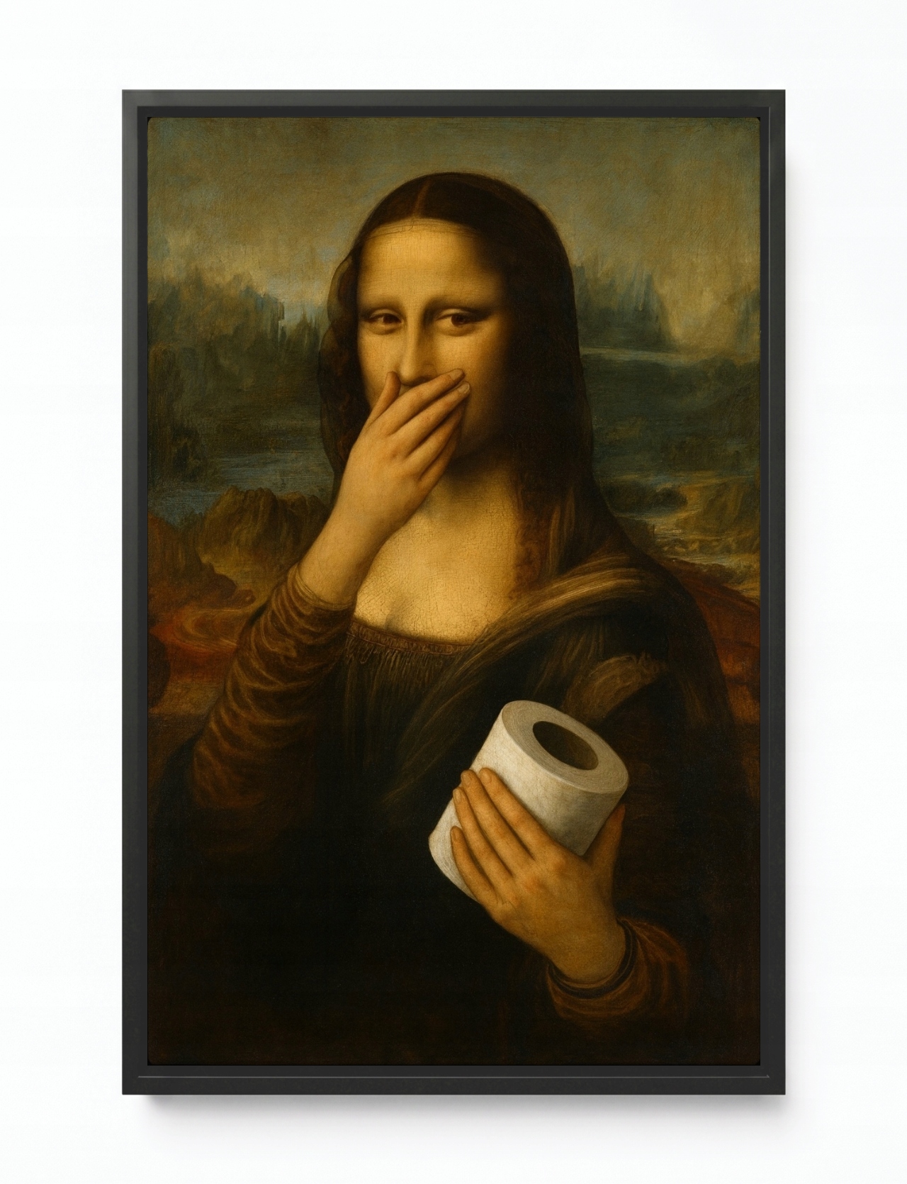 Obraz Rám American Box Grafika Mona Lisa Da Vinci Styl Toaleta 80x120