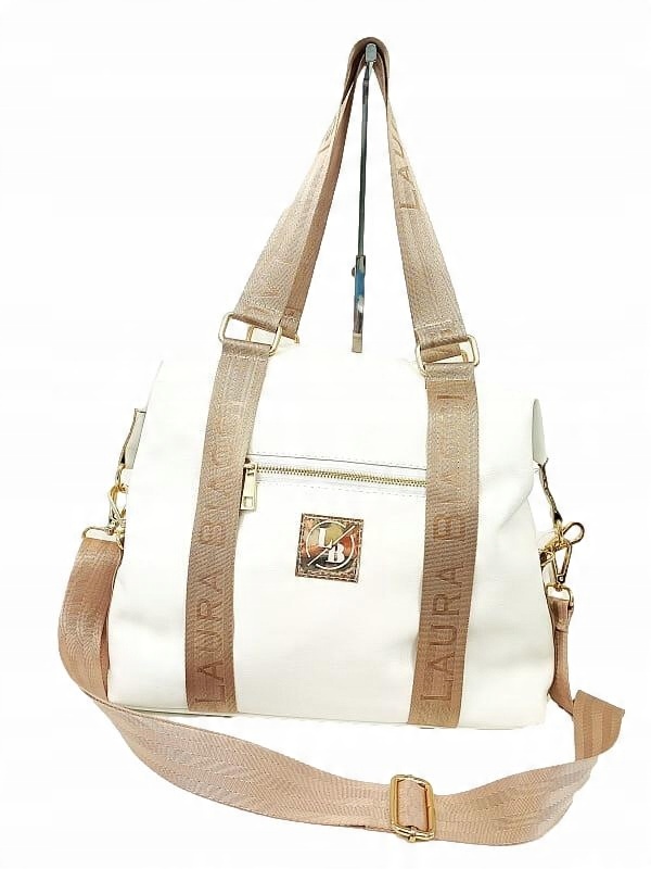 

Laura Biaggi shopper biała logowana