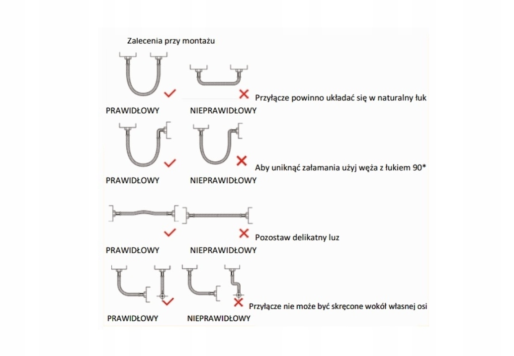 WĄŻ-WĘŻYK DN8 NAK-WKR 1/2''x1/2'' DŁUGOŚĆ 70cm PL Rodzaj hydrauliczny